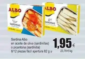 FROIZ Sardina Albo En Aceite De Oliva (sardinillas) O Picantona (sardinilla) 82g u oferta