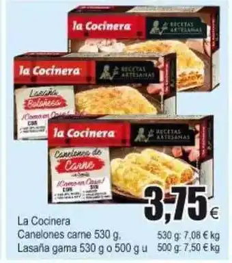 FROIZ La Cocinera Canelones Carne Lasaña Gama 530g oferta