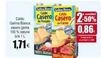 FROIZ Caldo Gallina Blanca Casero Gama 100% Natural brik 1L oferta