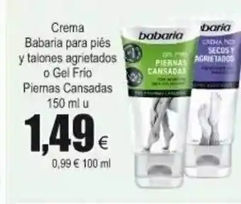 FROIZ Crema Babaria Para Piés Y Talones Agrietados O Gel Frio Piemas Cansadas 150ml u oferta