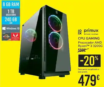 Carrefour Primux CPU Gaming Procesador AMD Ryzen 3 3200g oferta