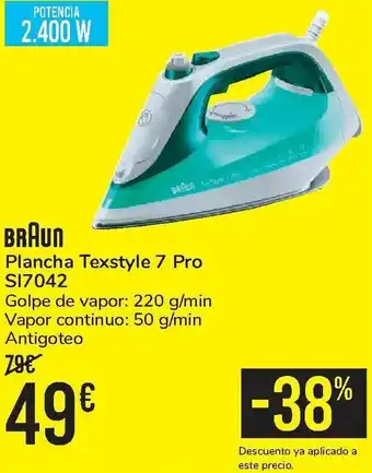 Carrefour Braun Plancha Texstylee 7 Pro SI7042 oferta