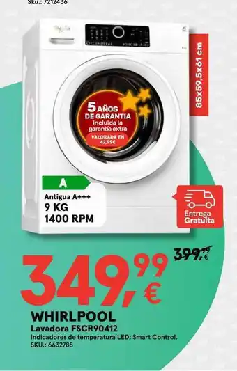 Worten Whirlpool Lavadora FSCR90412 oferta