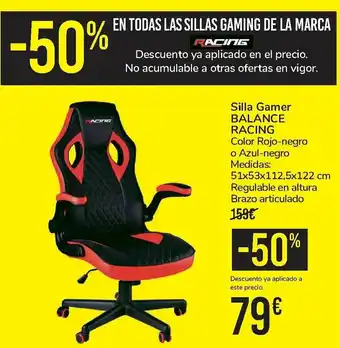 Carrefour Silla Gamer Balance Racing oferta