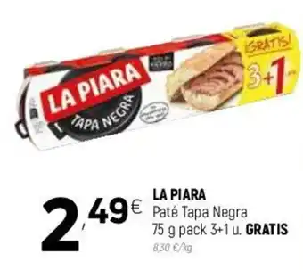 La Piara Paté Tapa Negra 75 g pack 3+1 u. Gratis