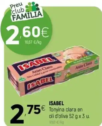 Coviran Isabel Tonyina Clara en Oli D'Oliva 52 g x 3 u. oferta