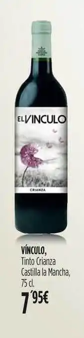 Hipercor Vínculo Tinto Crianza Castilla La Mancha 75cl oferta