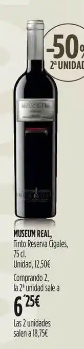Hipercor Museum Real Tinto Reserva Cigales 75cl oferta