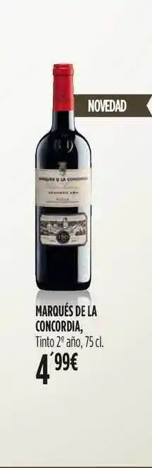 Hipercor Marqués De La Concordia Tinto 2° Año 75cl oferta