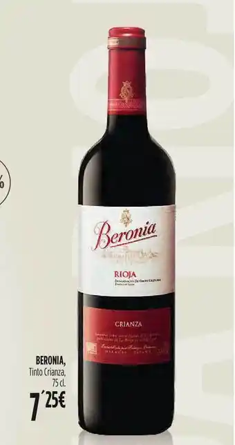 Hipercor Beronia Tinto Crianza 75cl oferta