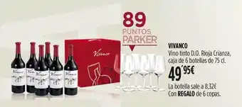 Hipercor Vivanco Vino Tinto D.o. Rioja Crianza 75cl oferta