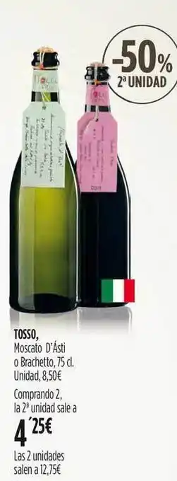 Tosso Moscato D'ásti O Brachetto 75cl