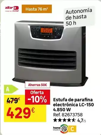 Leroy Merlin Zibro - estufa de parafina electrónica lc-150 oferta