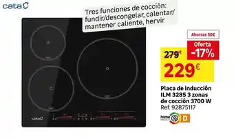 Leroy Merlin Cata - placa de induccion ilm 328 5 zonas de cocción 3700 w oferta