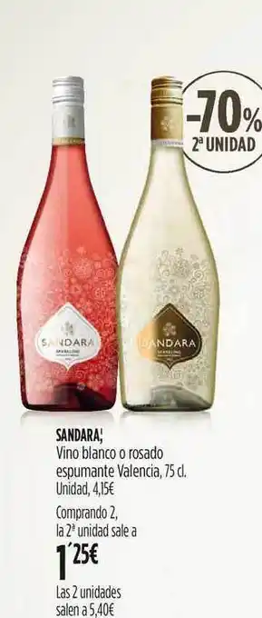Hipercor Sandara Vino blanco o rosado espumante Valencia, 75cl oferta