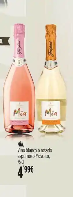 Hipercor Mía Vino blanco o rosado espumoso Moscato, 75cl oferta