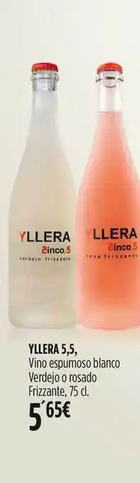 Hipercor Yllera 5.5 Vino espumoso blanco Verdejo o rosado Frizzante, 75cl oferta