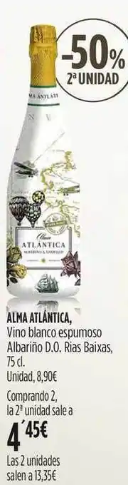 Hipercor Alma Atlántica Vino blanco espumoso Albariño D.o. Rias Baixas, 75cl oferta