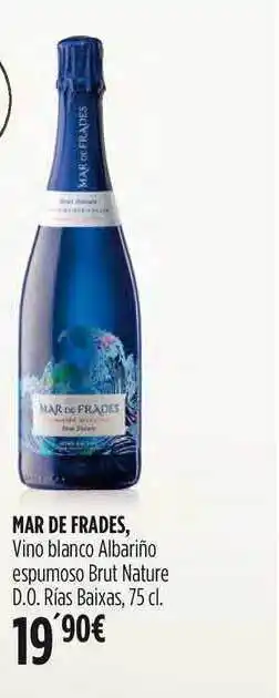 Hipercor Mar De Frades, Vino blanco Albariño espumoso Brut Nature D.o. Rías Baixas, 75cl oferta