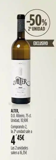 Hipercor Alter D.o. Ribeiro 75cl oferta