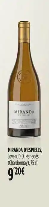 Hipercor Miranda D'espiells Joven D.o. Penedés (chardonnay), 75cl oferta
