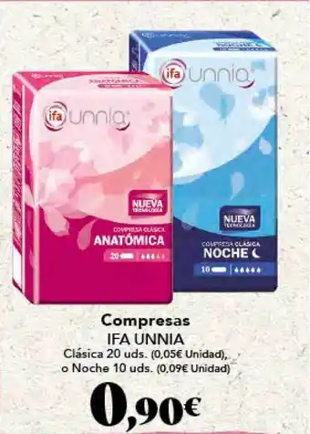 Gadis Compresas Ifa Unnia Clásica 20uds oferta
