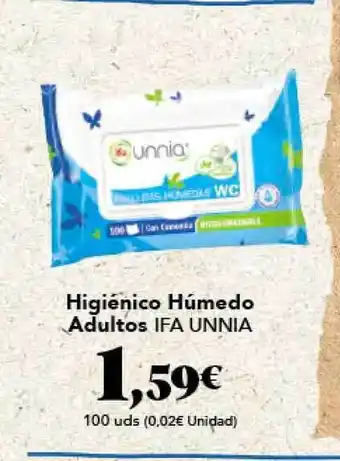 Gadis Higiénico Húmedo Adultos Ifa Unnia 100uds oferta