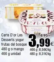 FROIZ Mango - carte d'or les desserts yogur frutas del bosque o mango oferta