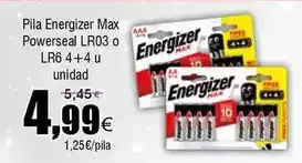 FROIZ Energizer - pila max powersal lr03 o lr6 4+4 u oferta