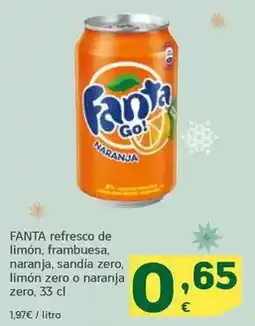 HiperDino Fanta - refresco de limón, frambuesa, naranja, sandía zero, limón zero o naranja zero oferta