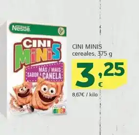 HiperDino Cini minis - cereales oferta