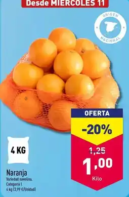 ALDI Origen - naranja oferta