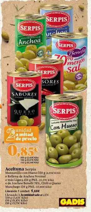 Gadis Aceituna Serpis Manzanilla con Hueso 350g oferta