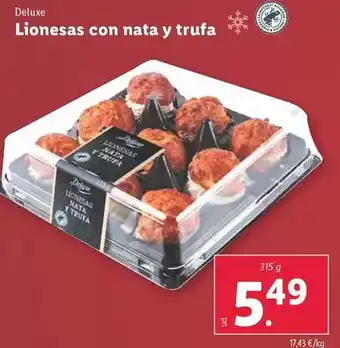 Lidl Deluxe - lionesas con nata y trufa oferta