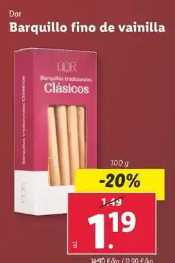 Lidl Dor - barquillo fino de vainilla oferta