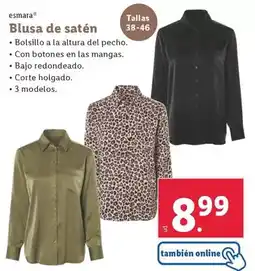 Lidl Esmara - blusa de satén oferta