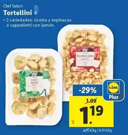 Lidl Chef select - tortellini oferta