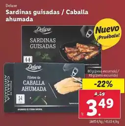 Lidl Deluxe - sardinas guisadas / caballa ahumada oferta