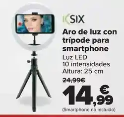 Carrefour Ksix - aro de luz con tripode para smartphone oferta