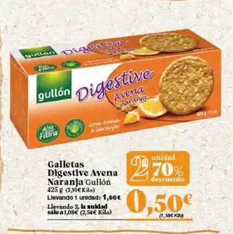Gadis Galletas Digestive Avena Naranaja Gullón 425g oferta