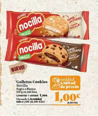 Gadis Galletas Cookies Nocilla Negra o Blanca 120g oferta