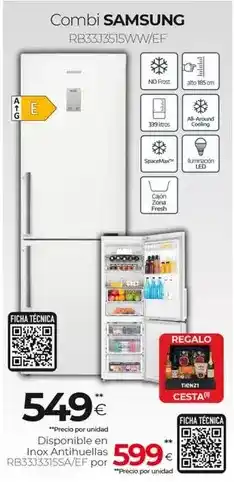 Tien 21 Samsung - combi rb33d3515wwefe oferta