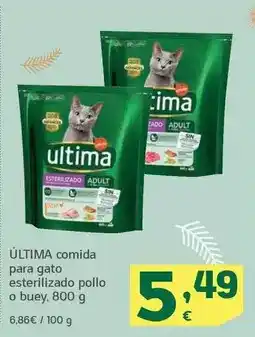 HiperDino Última - comida para gato esterilizado pollo o buey oferta