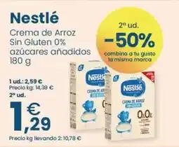 Clarel Nestlé - crema de arroz sin gluten 0% azucares anadidos oferta