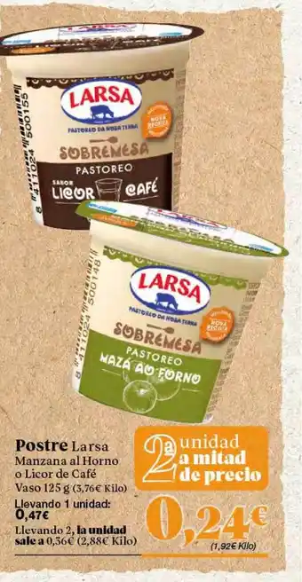 Gadis Postre Larsa Manzana al Horno o Licor de Café Vaso 125g oferta