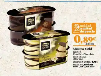 Gadis Mousse Gold Nestlé Vainilla o Chocolate Pack 4 x 57g oferta