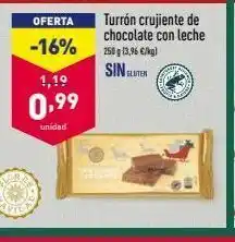 ALDI Chocolate con leche oferta