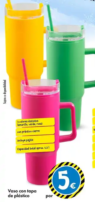 TEDi TEDI Vaso con tapa de plástico oferta