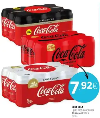 Coviran Coca Cola Light, Zero o Zero Zero Llauna 33 cl x 12 u. oferta