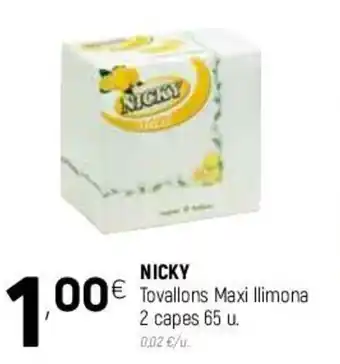 Coviran Nicky Tovallons Maxi Llimona 2 capes 65 u. oferta